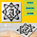 Azulejo Letras medievales antiguas<br><div class="desc">A través de un poco de la magia de la tipografía de la plataforma Zazzle, esta plantilla añadirá su monograma de forma medieval a una cerámica vintage con un diseño de fondo vintage. Piense en el toque especial que podría añadir a un chaparrón de cocina en una restauración en casa...</div>