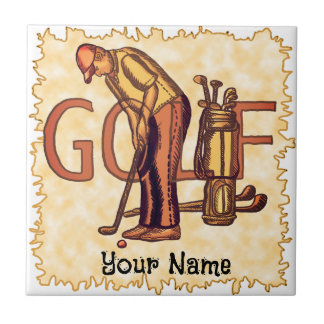 Azulejo Letras para hombres de golf