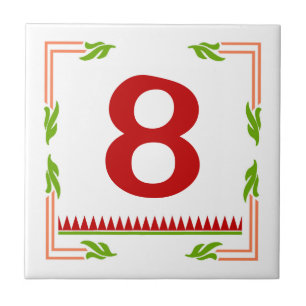 Azulejo Letras y números rojos italianos