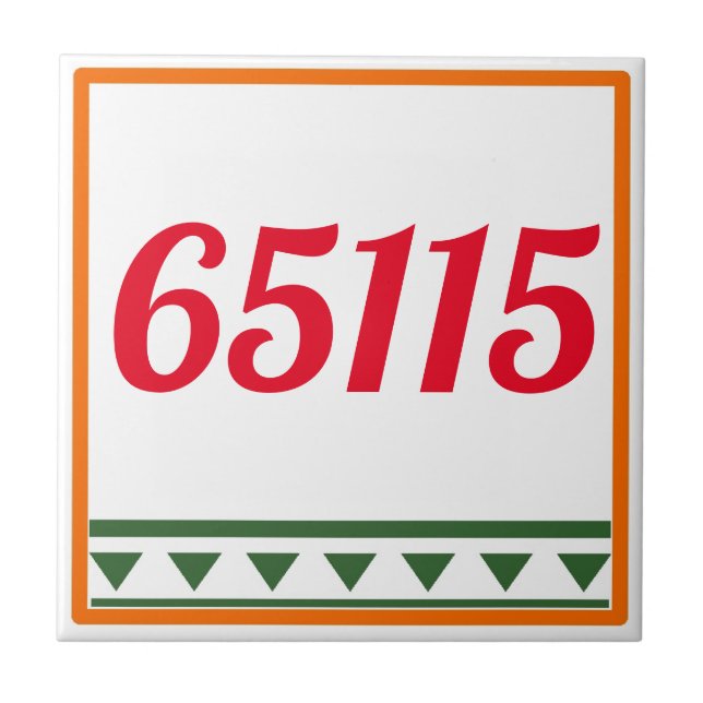 Azulejo Letras y números rojos italianos, números de edici (Frente)