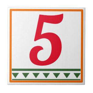 Azulejo Letras y números rojos italianos, números de edici