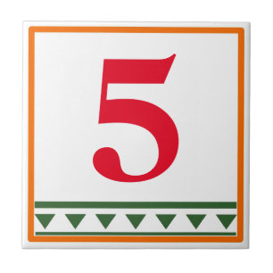 Azulejo Letras y números rojos italianos, números de edici