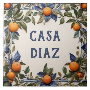 Azulejo Letrero de Placa de Nombre de Aduana Española de N