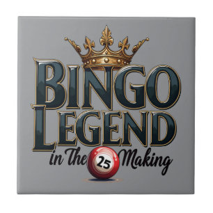 Azulejo Leyenda del Bingo Coronada en Tipografía Retro Dor