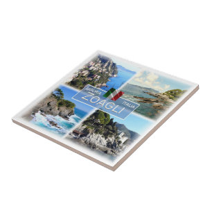 Azulejo LGR052 ZOAGLI, Mosaico, Liguria, Italia,