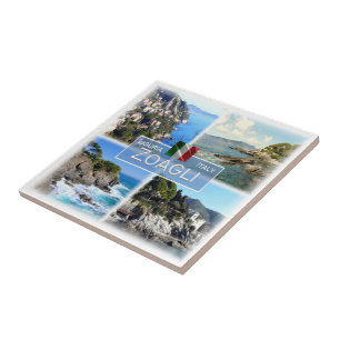 Azulejo LGR053 ZOAGLI, Mosaic, Liguria, Italia,