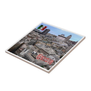 Azulejo LGR151 GENOA Cityscape, Liguria, Italia,