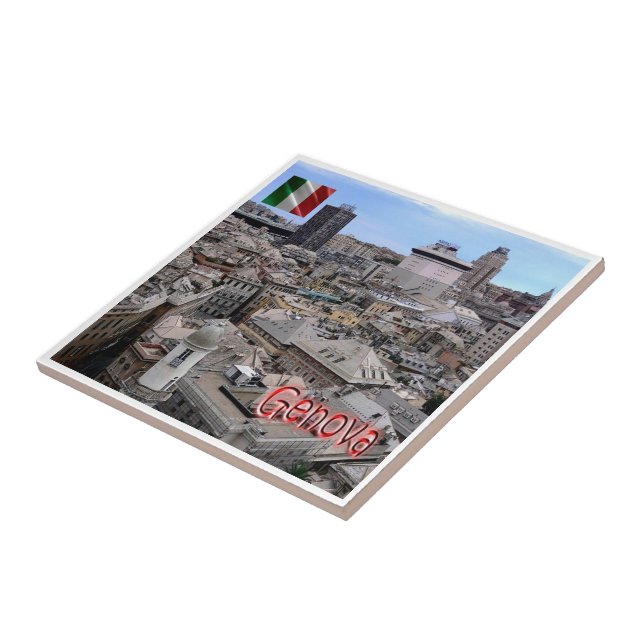 Azulejo LGR151 GENOA Cityscape, Liguria, Italia, (Lado)