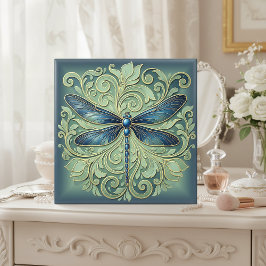Azulejo Libélula Art Nouveau Ornata Pat#12 Azul ID1222