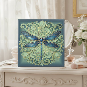 Azulejo Libélula Art Nouveau Ornata Pat#12 Azul ID1222