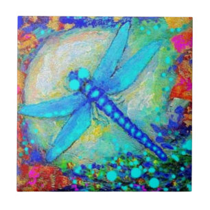 Azulejo Libélula azul impresionante por Sharles