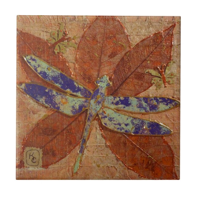 Azulejo Libélula en violeta (Frente)