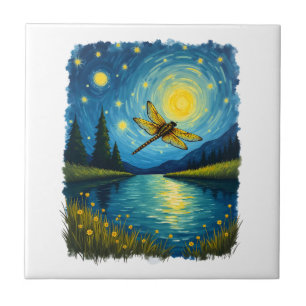 Azulejo Libélula Noche Estrellada (2)