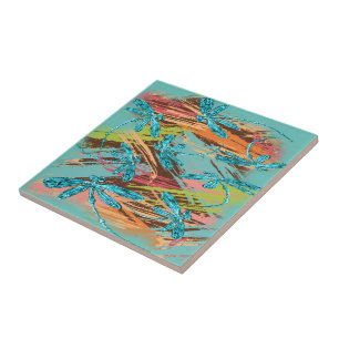 Azulejo Libélula Salpicar Turquesa