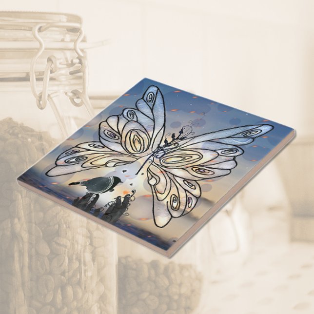 Azulejo Libertad y pájaro de mariposa (Subido por el creador)