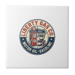 Azulejo Liberty Gas Co Patriótico Estación de Gas Patrióti