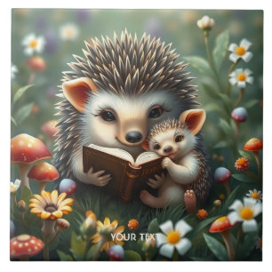 Azulejo Libro De Fantasía Cute Hongos Flores