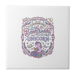 Azulejo Libro de Unicornio Divertido Regalo Diseño