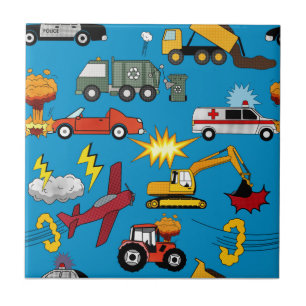 Azulejo Libros Cómic Camiones Coches Vehículos Aviones