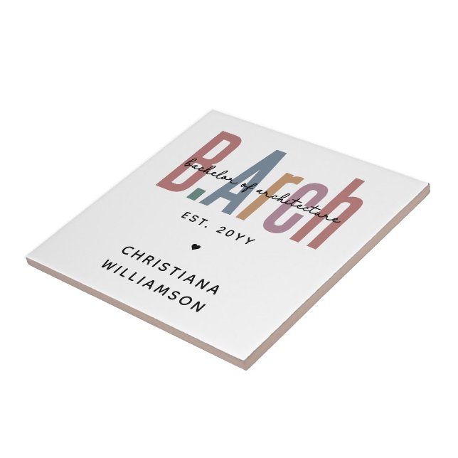 Azulejo Licenciado en Arquitectura por el personalizado BA (Lado)