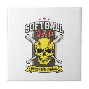Azulejo Liga de softball padre e hija diseño vectorial vin
