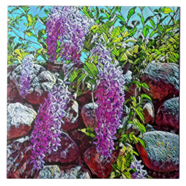 Azulejo Lilac flowers blooming garden