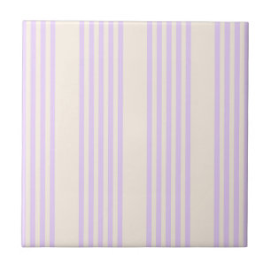 Azulejo Lilac púrpura y beige cinco rayas patrón