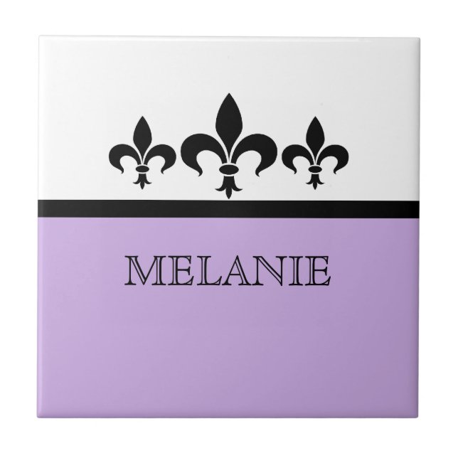 Azulejo Lilac Swanky Fleur De Lis Tile (Frente)