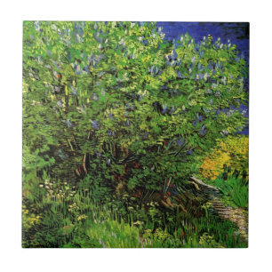 Azulejo Lilas de Vincent van Gogh, Flores de Jardín Vintag