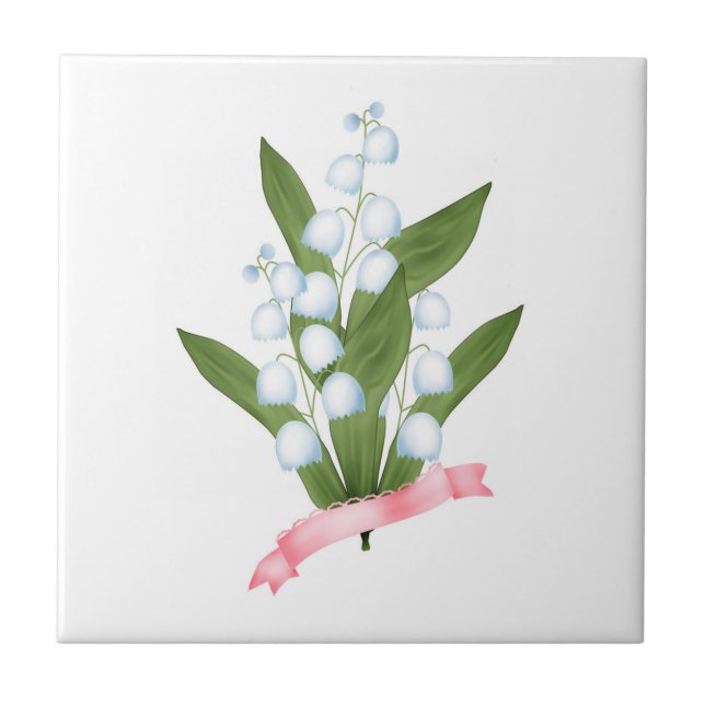 Azulejo Lily del valle, retro (Frente)