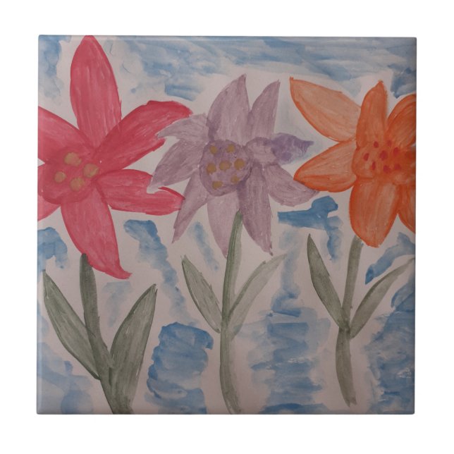 Azulejo Lily Flowers Ceramic Tile (Frente)