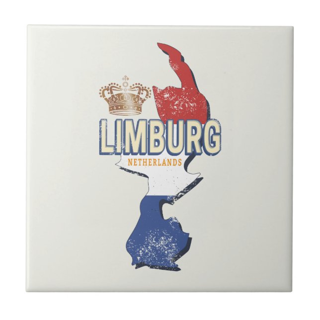 Azulejo Limburgo Países Bajos Map Dutch Vintage Souvenir (Frente)