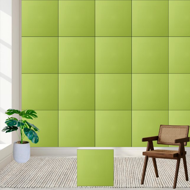 Azulejo Lime Verde Color Sólido Cerámica Tile (Lime Green Solid Color Ceramic Tile)