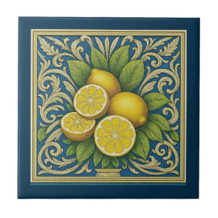 Azulejo Limon Amalfi Azul Mediterráneo Art Nouveau