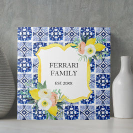 Azulejo Limon Cítrico Azul Marino Italiano Mediterráneo