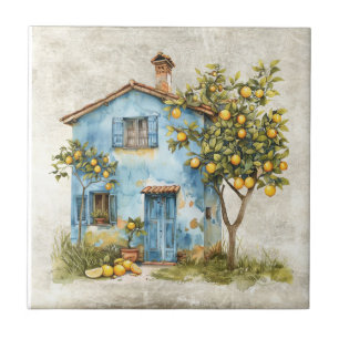 Azulejo Limón Rústico Cerámica de Cottage con Estilo Shabb
