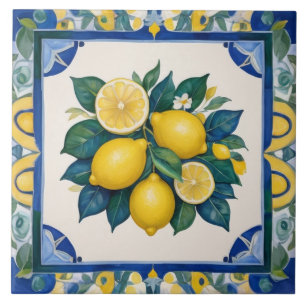 Azulejo Limoneros Negros Limones Azules Verdes Amarillos L