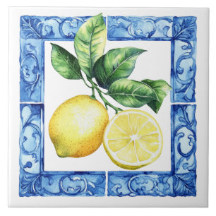 Azulejo Limones amarillos mediterráneos toscanos