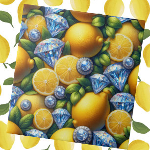 Azulejo Limones Marroquíes Mediterráneos y Diamantes