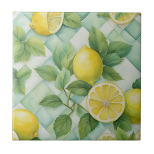 Azulejo Limones sobre menta