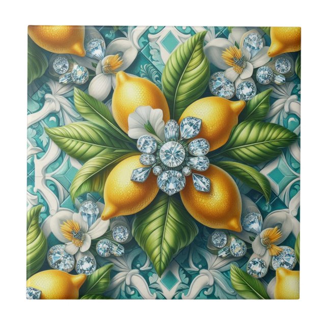 Azulejo Limones y Diamantes Art Deco (Frente)