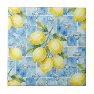 Azulejo Limones y Diamantes Mediterráneos Marroquíes