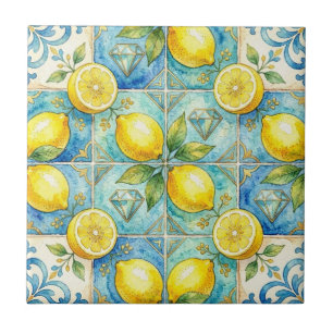 Azulejo Limones y diamantes mediterráneos marroquíes