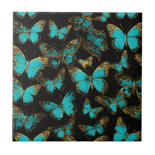 Azulejo lindas mariposas