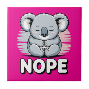 Azulejo Lindo koala dormido “No” divertido cartoon