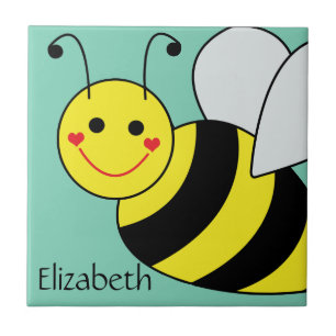 Azulejo Lindo manosee la abeja personalizada