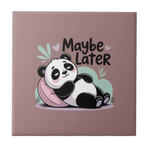 Azulejo Lindo Panda Perezoso – “Quizás Más Tarde” Panda Re