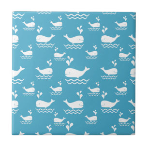 Azulejo Lindo patrón sin fisuras de ballena azul (2)