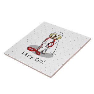 Azulejo Lindo ¡Vamos! Pasear Clumber Spaniel Perro (limón