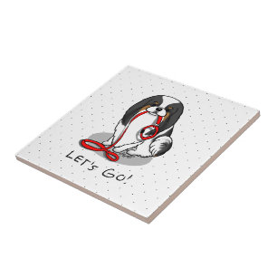 Azulejo Lindo ¡Vamos! Perro Chin Japonés (tri-color 1)